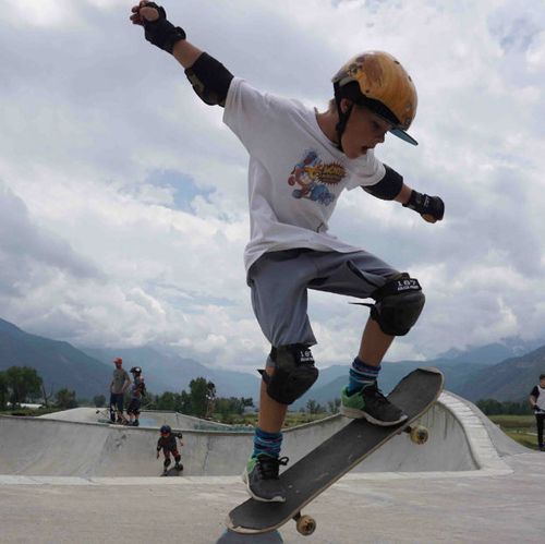 Skating at the Ridgway Colorado skate park